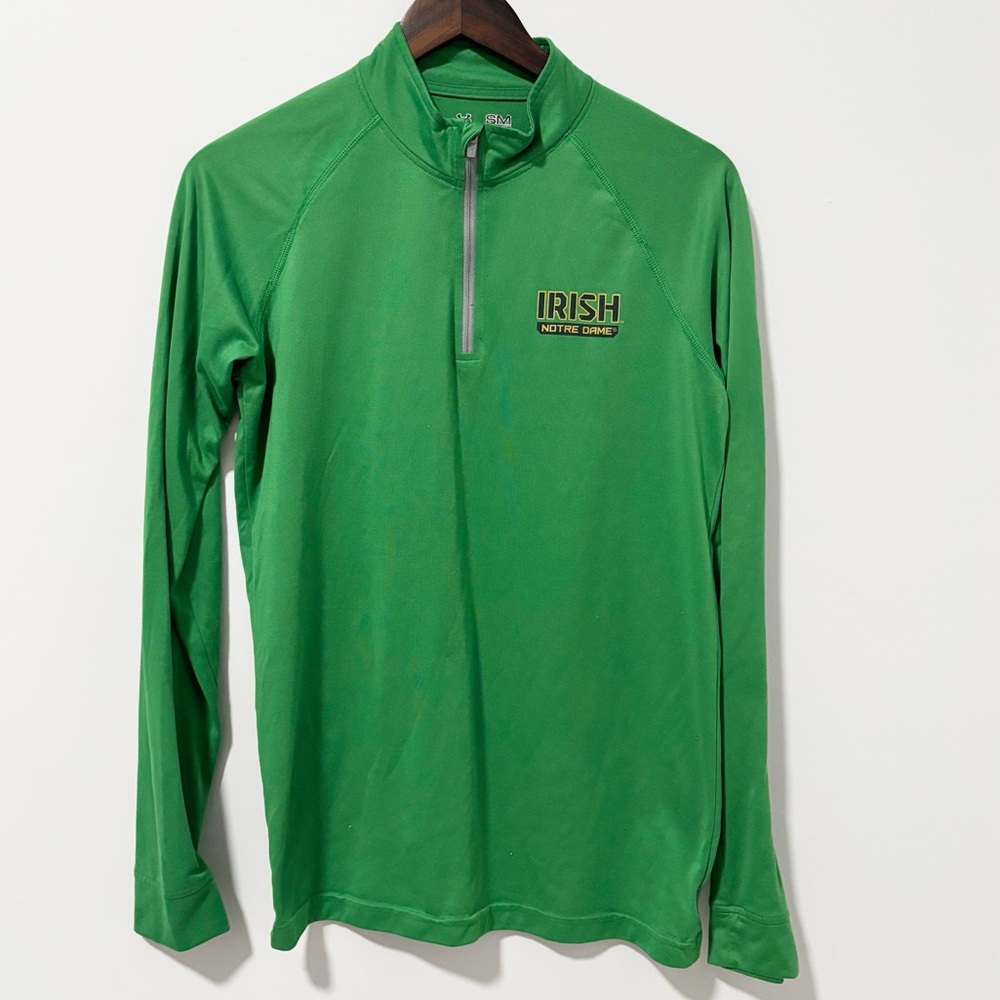 Under Armour Notre Dame Fighting Irish Quarter-zip Green HeatGear Pullover‎